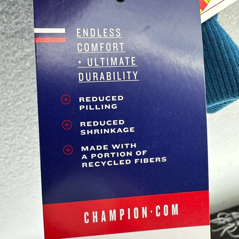 Champion‎ Powerblend Fleece Feel Sweatshirt Pullover Teal SZ M NWT Baggy Loose